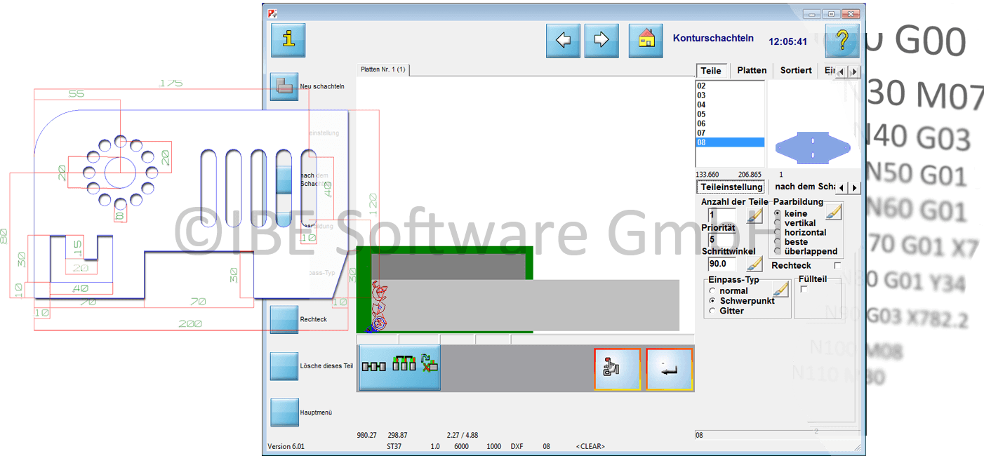 Schachtelsoftware von IBE Software für CNC-Maschinen